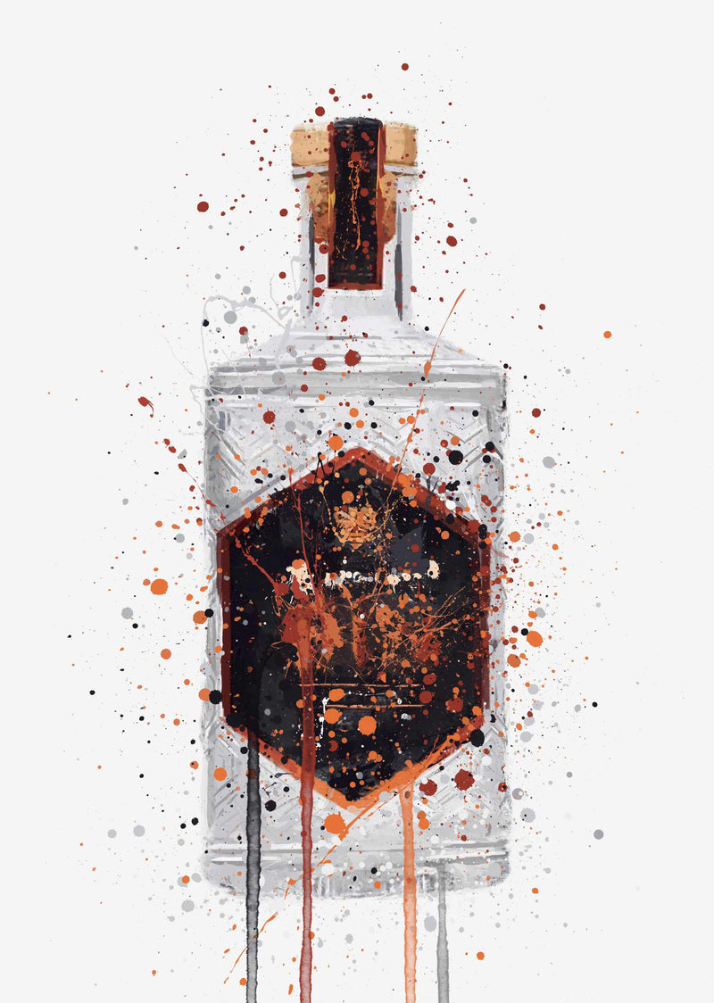 Gin Flasche Wandbild 'Honeycomb'