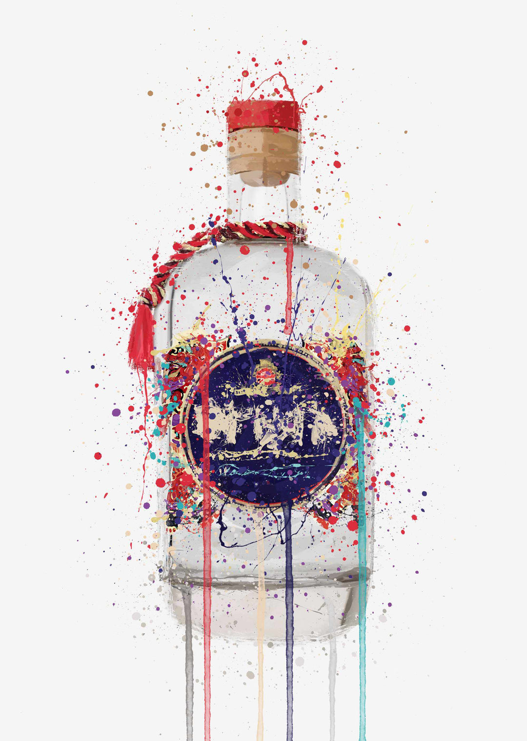 Gin Flaschen Wand Kunstdruck 'Stoßzahn'