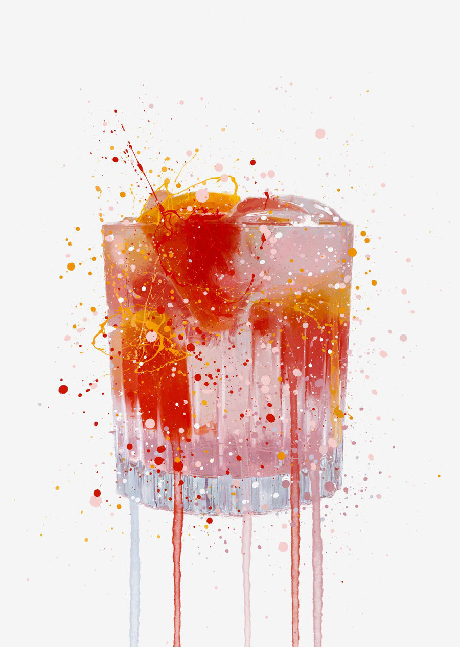 Gin and Tonic 'Pink Grapefruit' Wall Art Print