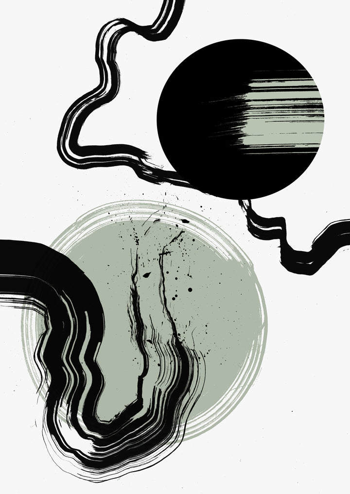 Abstrakter Wandkunstdruck 'Equinox' (Salbei), moderne abstrakte, große abstrakte Kunst, abstrakte Wanddekoration