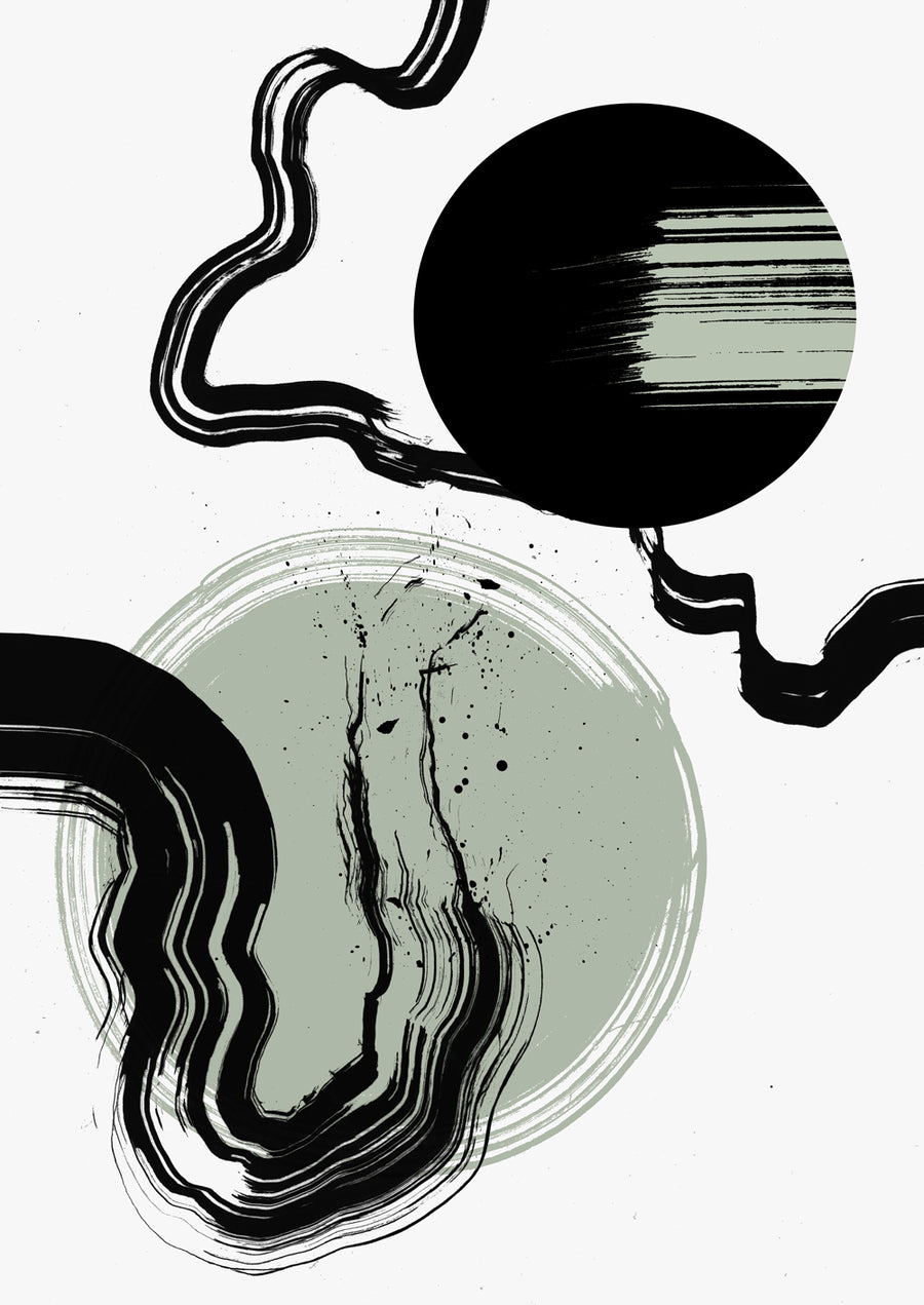 Abstrakter Wandkunstdruck 'Equinox' (Salbei), moderne abstrakte, große abstrakte Kunst, abstrakte Wanddekoration