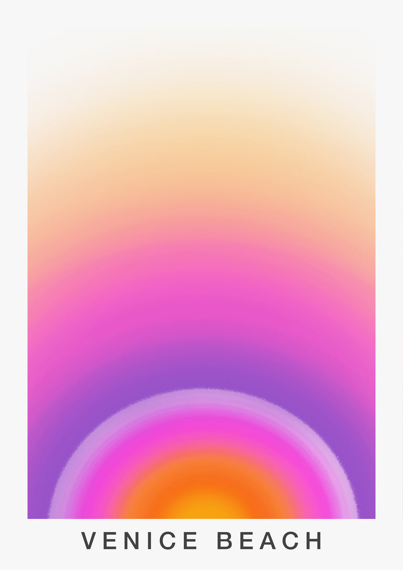 American Art Print California Abstract Gradient Sunset Wall Artwork Print 'Venice Beach'