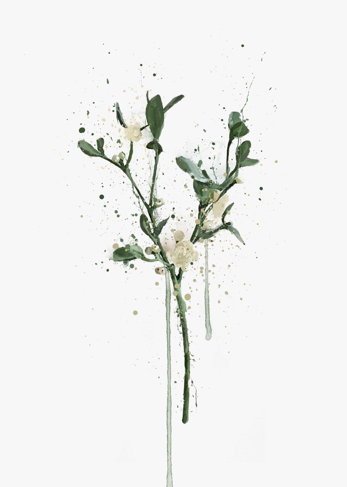 Mistletoe Wall Art Print  2.0, Contemporary and Stylish Christmas Decoration Alternative Xmas Decor