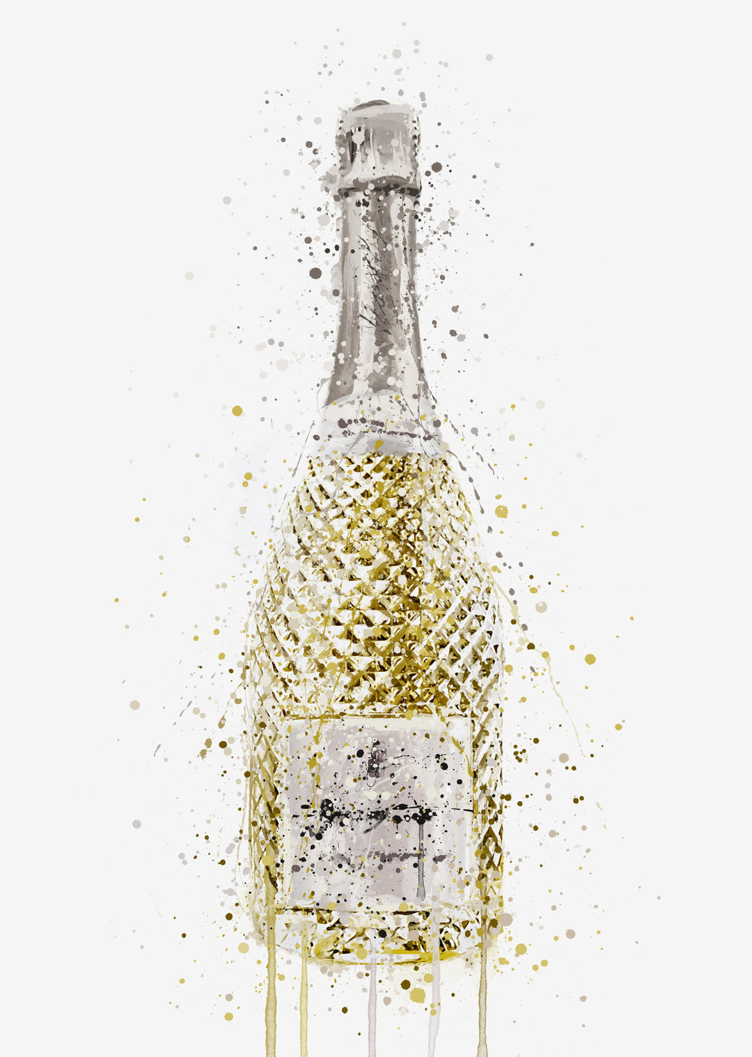 Prosecco Flasche Wandbild 'Opulence'