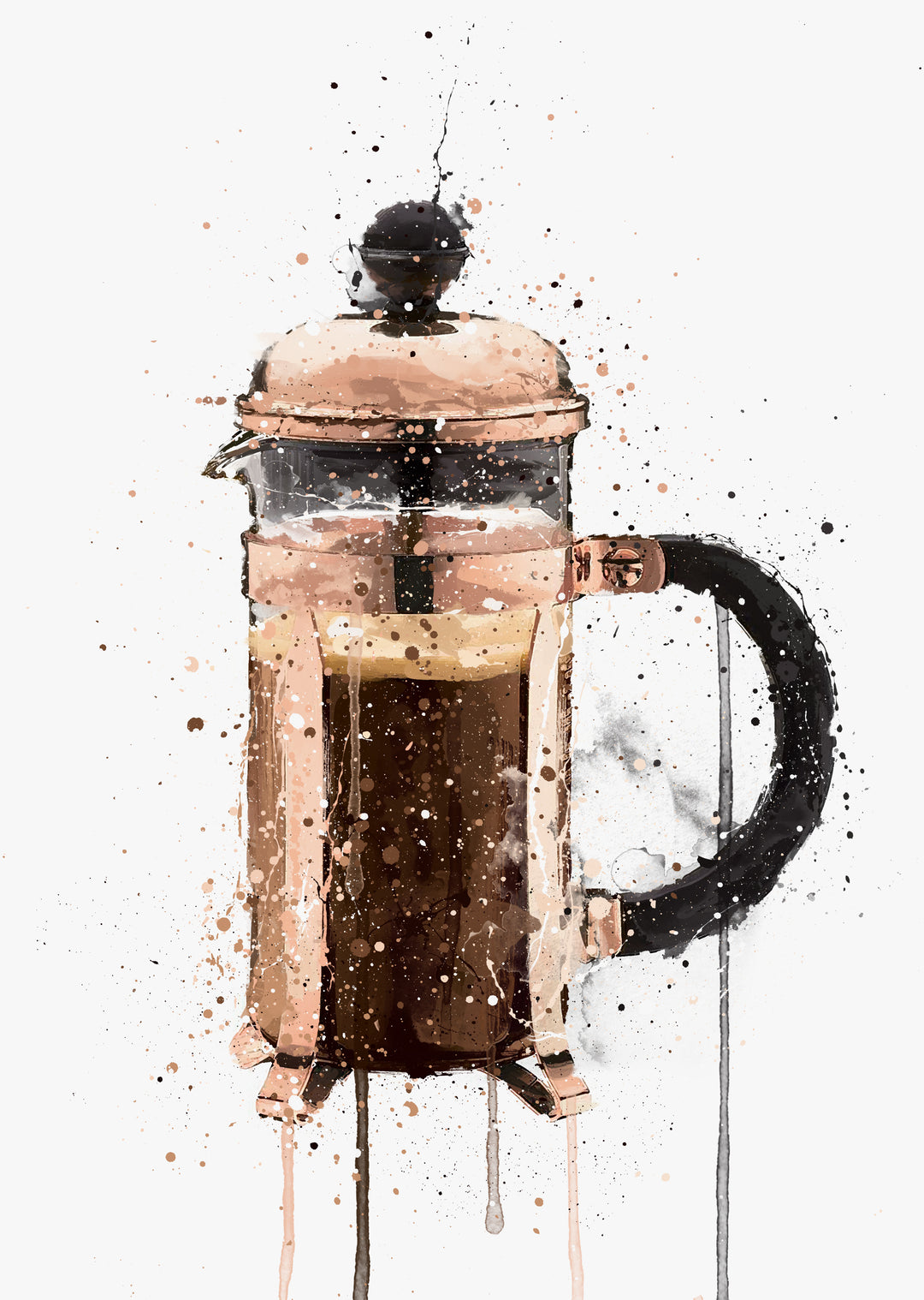 Cafetière Wandbild 'Roségold'