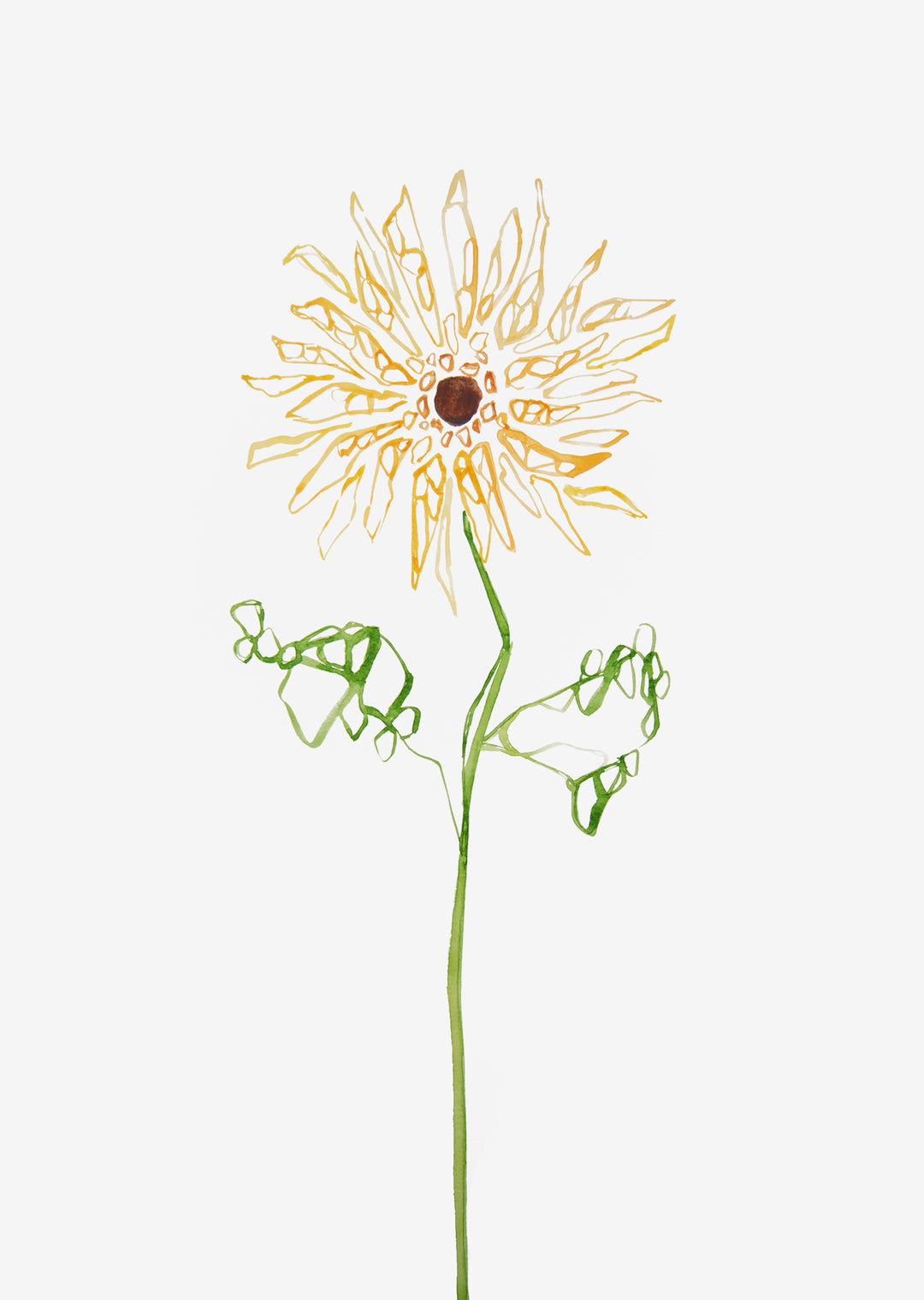 Minimal Sunflower Mosaic Wall Art Print