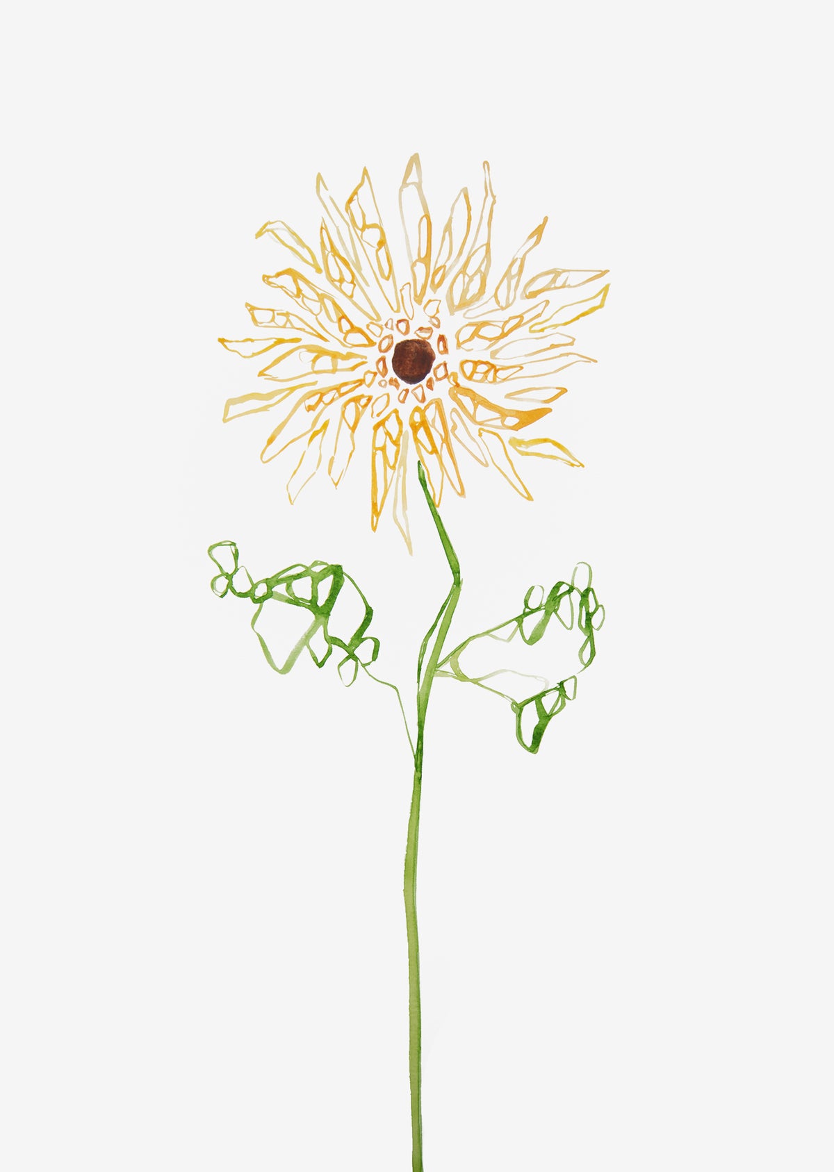 Minimal Sunflower Mosaic Wall Art Print