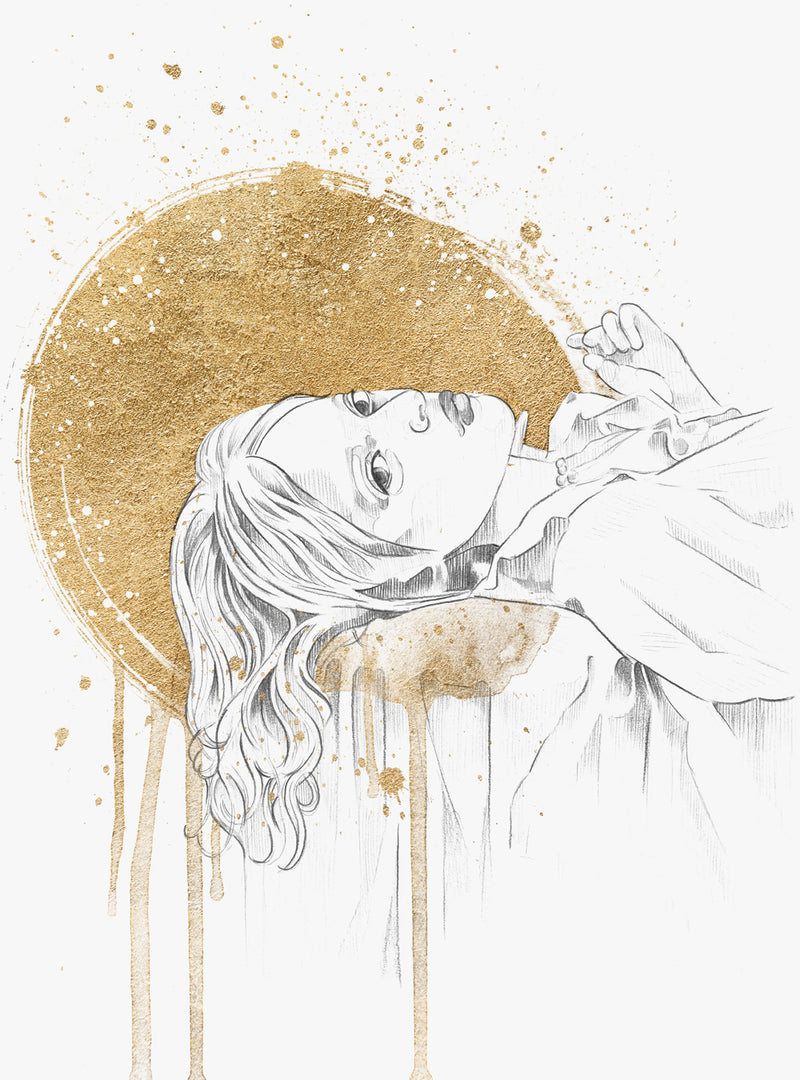 Renaissance Inspired Female Figurative Artwork Wall Art Print 'Cosmic Dream'