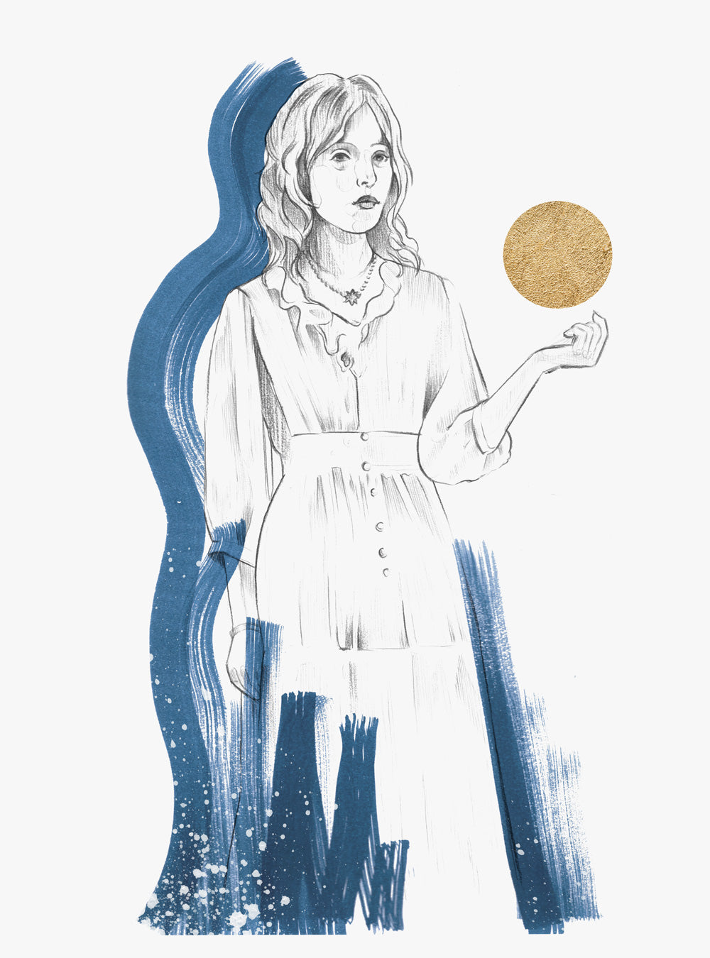 Renaissance Inspired Female Figurative Artwork Wall Art Print 'Elements'