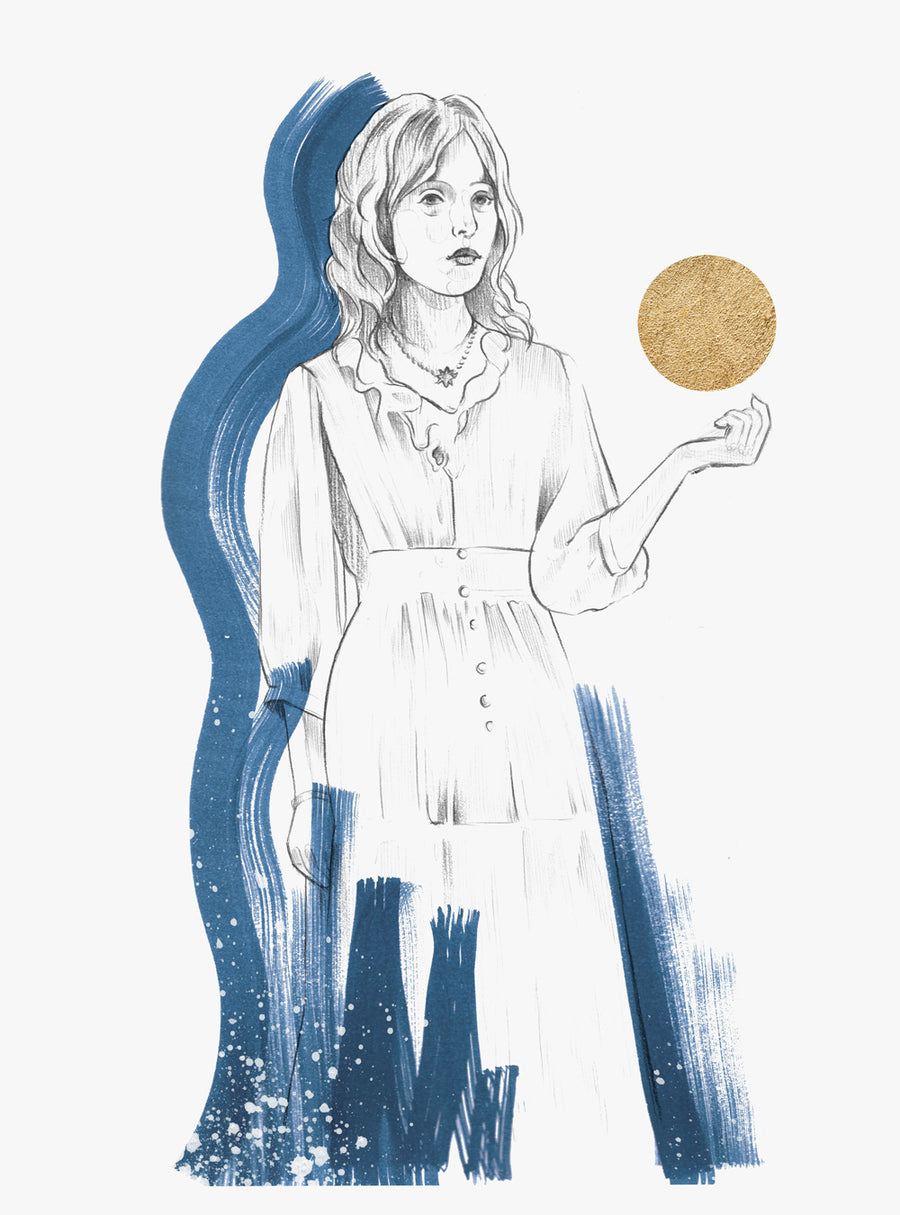 Renaissance Inspired Female Figurative Artwork Wall Art Print 'Elements'