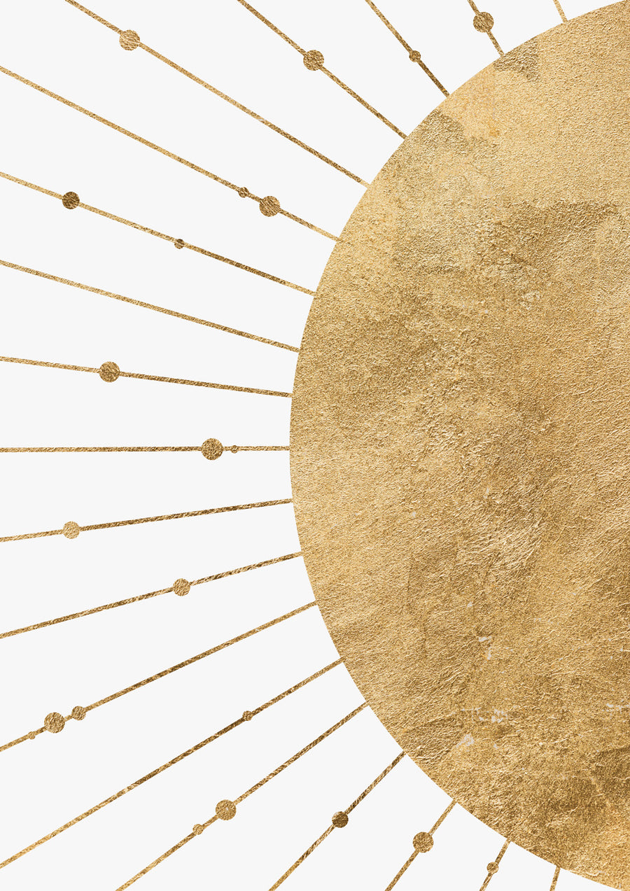 Large Gold Abstract Artwork Gold Moon Wall Art Print 'Sun Rise', Modern Abstract, Large Abstract Art, Abstract Wall Decor