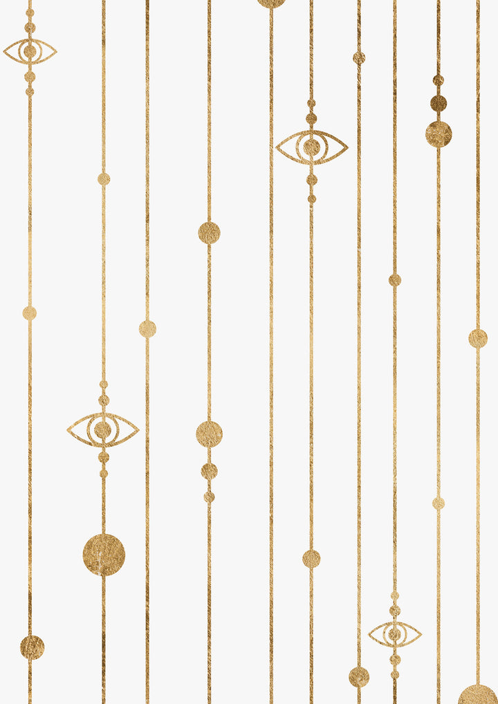 Cosmos Astrology Zodiac Horoscope Gold Planets and All Seeing Eye Wall Art Print 'Triangulum'
