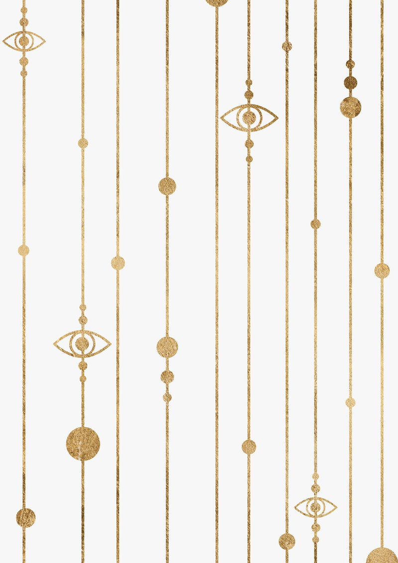 Cosmos Astrology Zodiac Horoscope Gold Planets and All Seeing Eye Wall Art Print 'Triangulum'