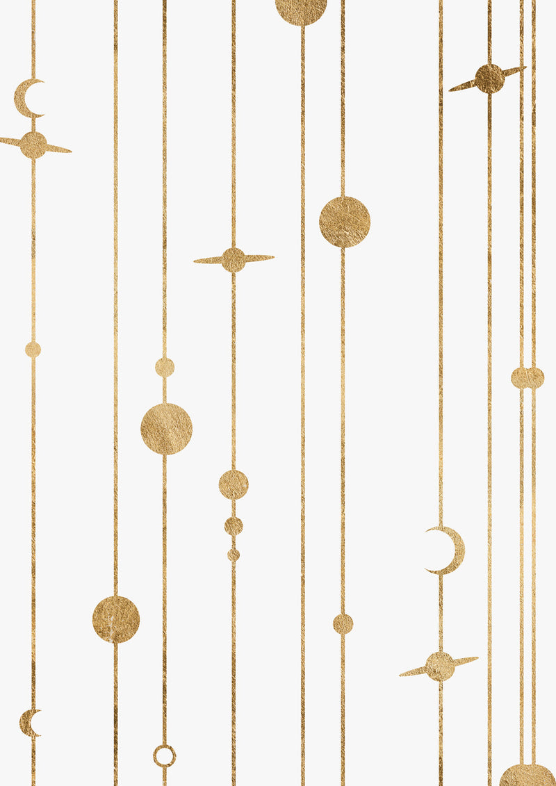 Astrology Horoscope Zodiac Gold Planets Wall Art Print 'Pegasus'