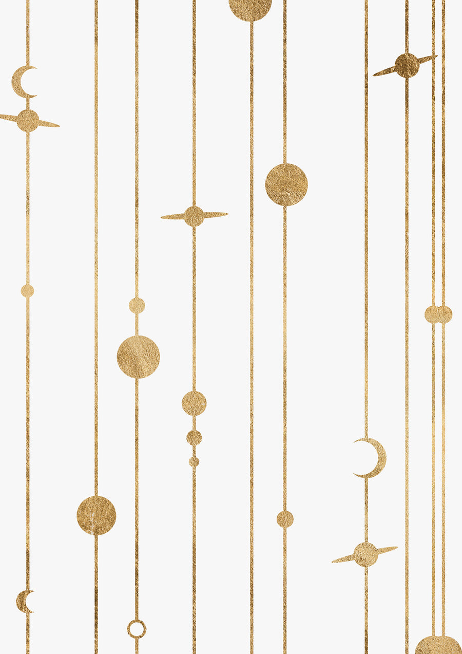 Astrology Horoscope Zodiac Gold Planets Wall Art Print 'Pegasus'