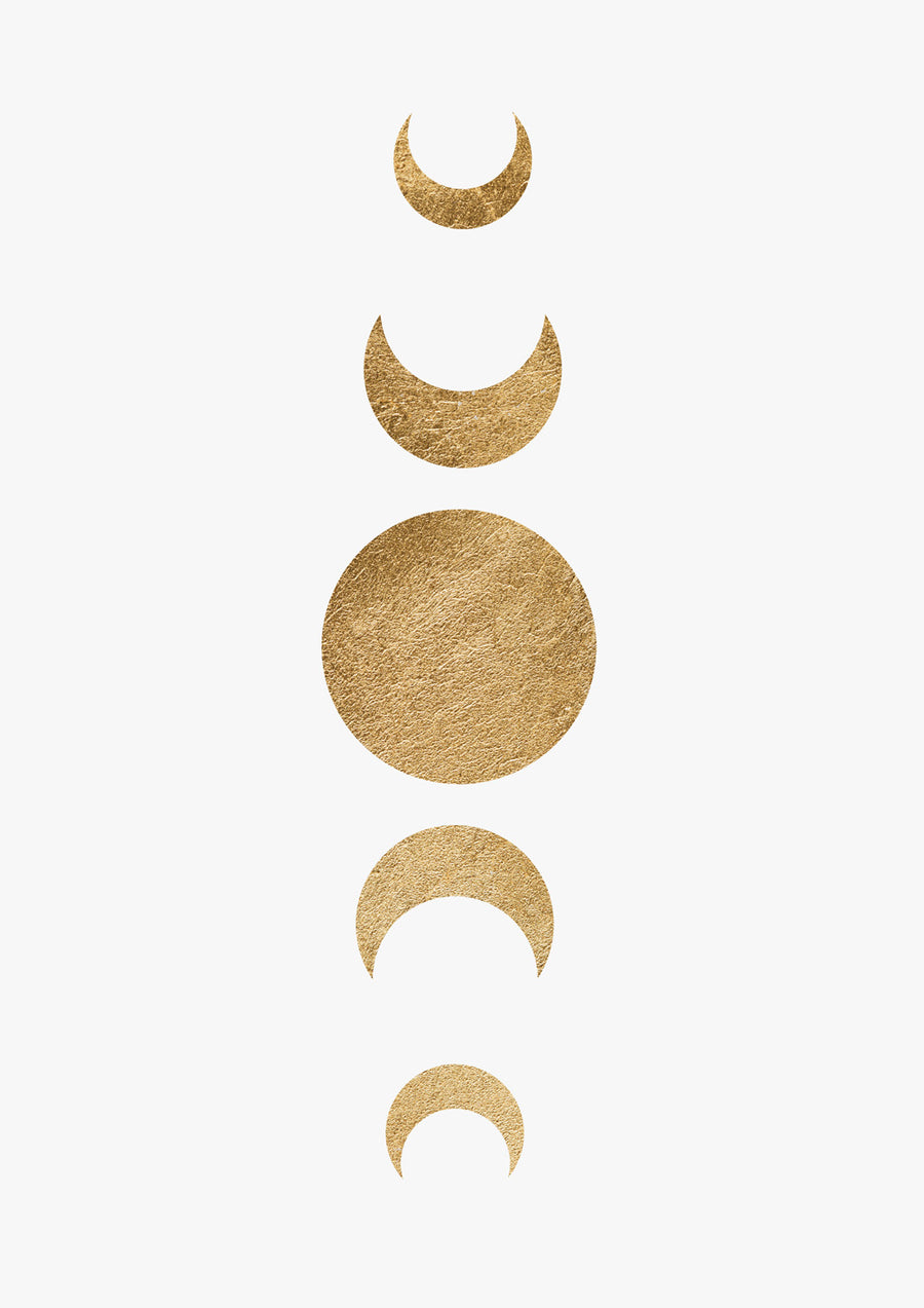 Moon Phase Wall Art Print, Modern Day Witch Artwork 'Gold Solar'