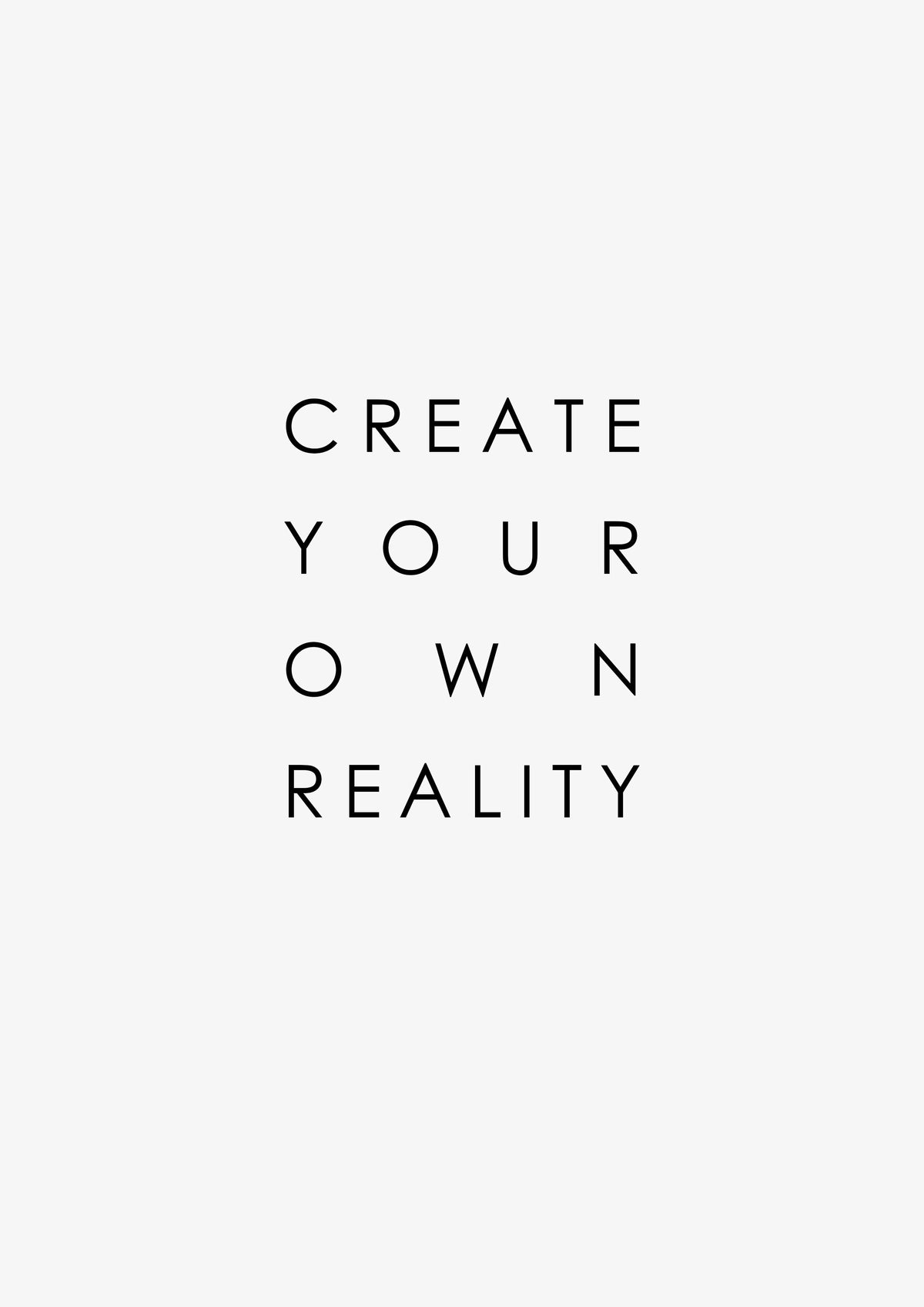 Manifestierendes Gesetz der Anziehung zitiert Wandkunstdruck „Create Your Own Reality“