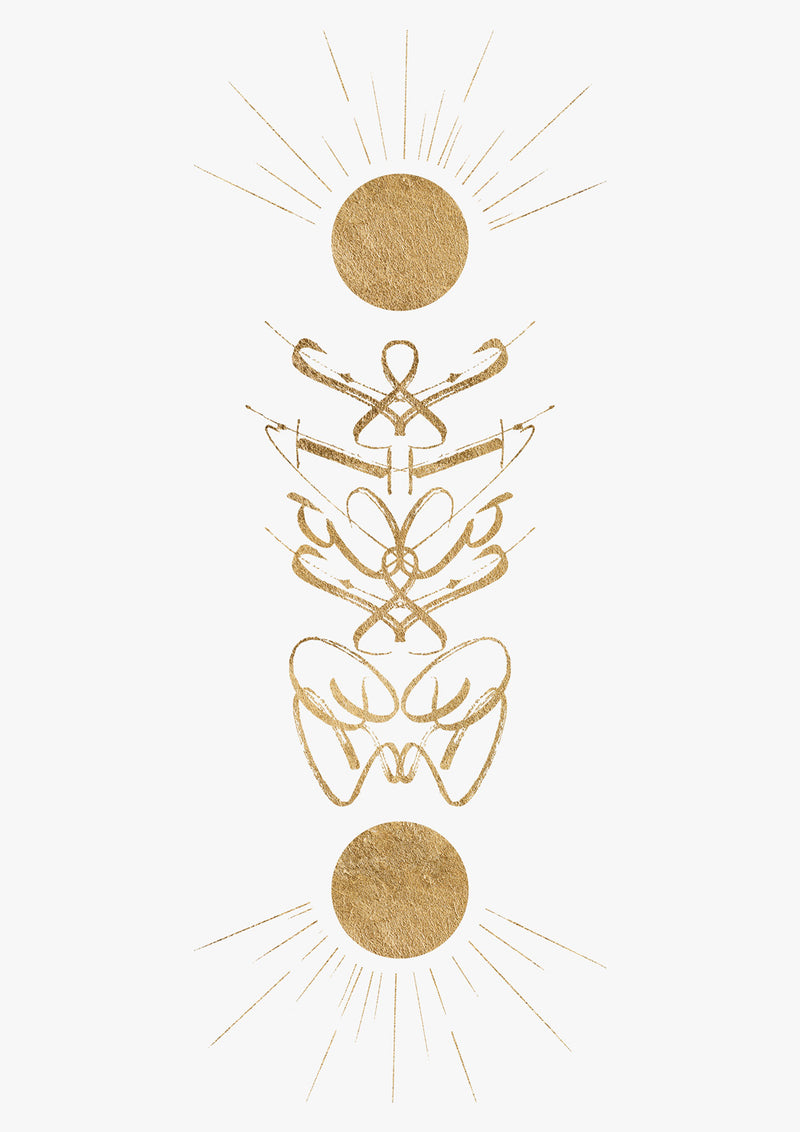 Renaissance Inspired Typographic Gold Calligraphy Wall Art Print 'Soliel'