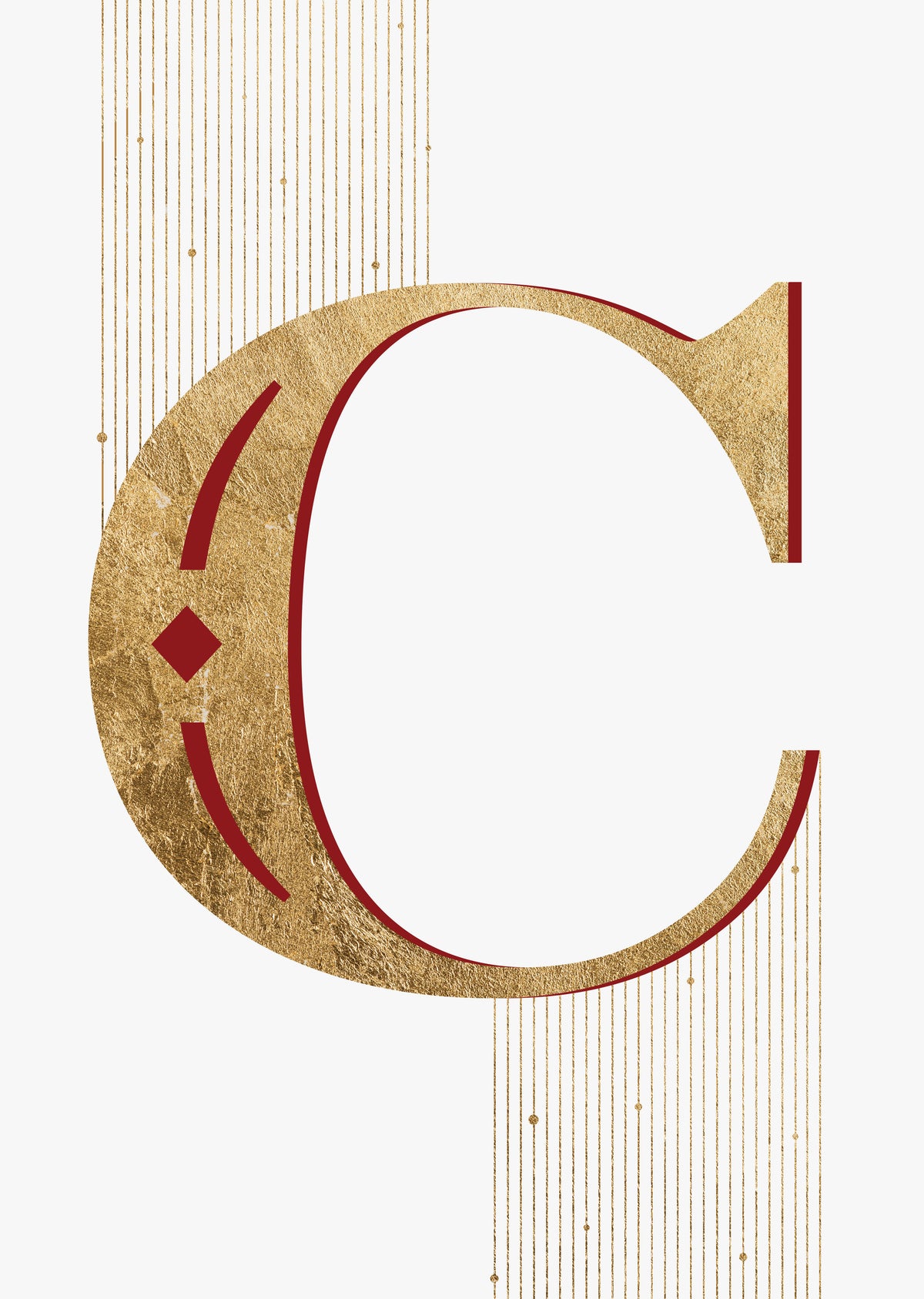 C' Is For Christmas Wall Art Print , Contemporary and Stylish Christmas Decoration Alternative Xmas Decor