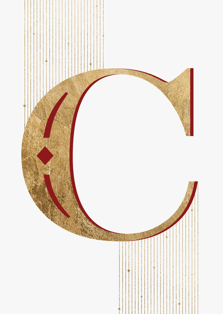 C' Is For Christmas Wall Art Print , Contemporary and Stylish Christmas Decoration Alternative Xmas Decor