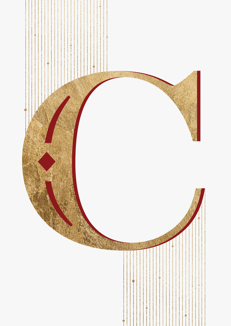 C' Is For Christmas Wall Art Print , Contemporary and Stylish Christmas Decoration Alternative Xmas Decor
