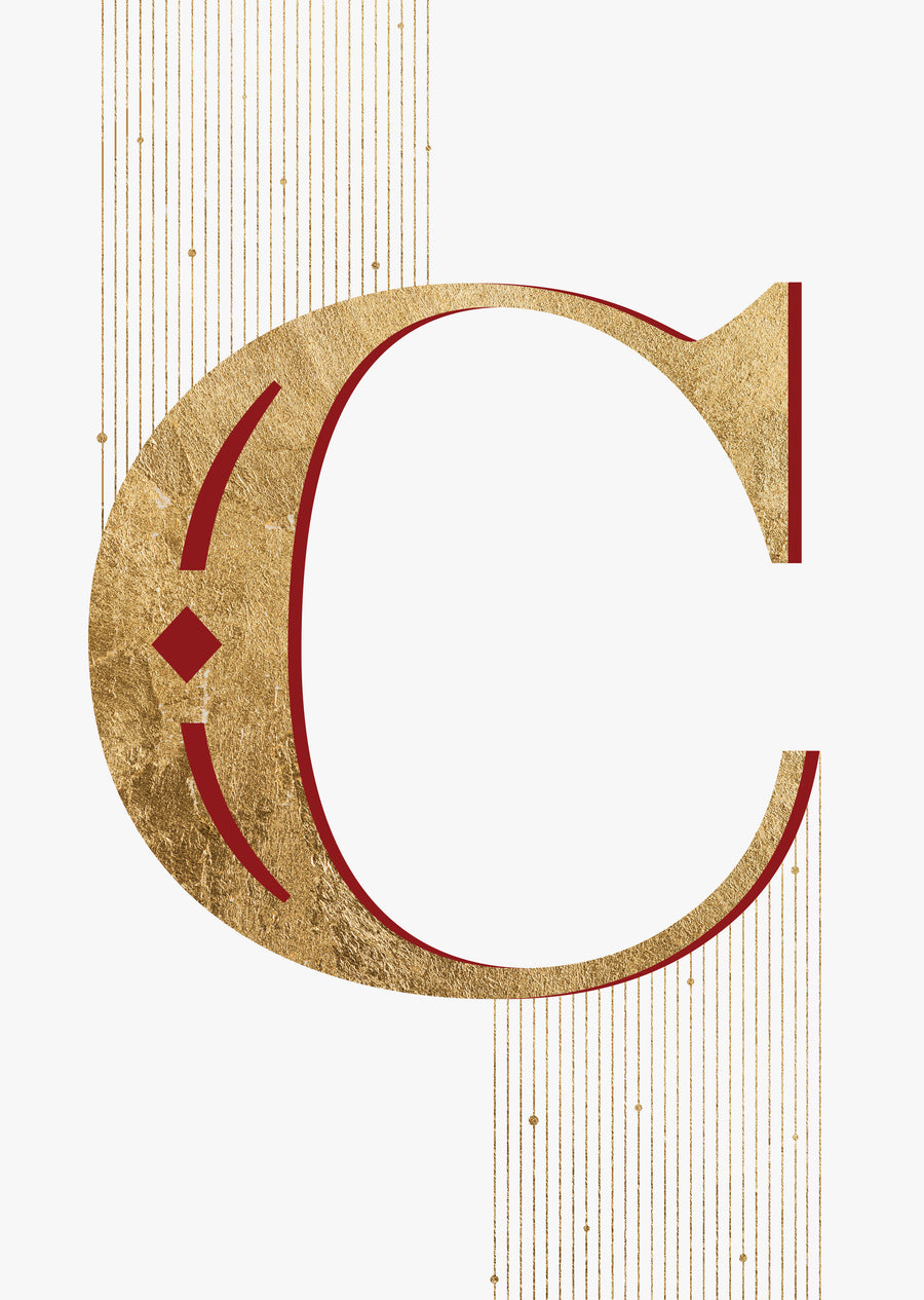 C' Is For Christmas Wall Art Print , Contemporary and Stylish Christmas Decoration Alternative Xmas Decor