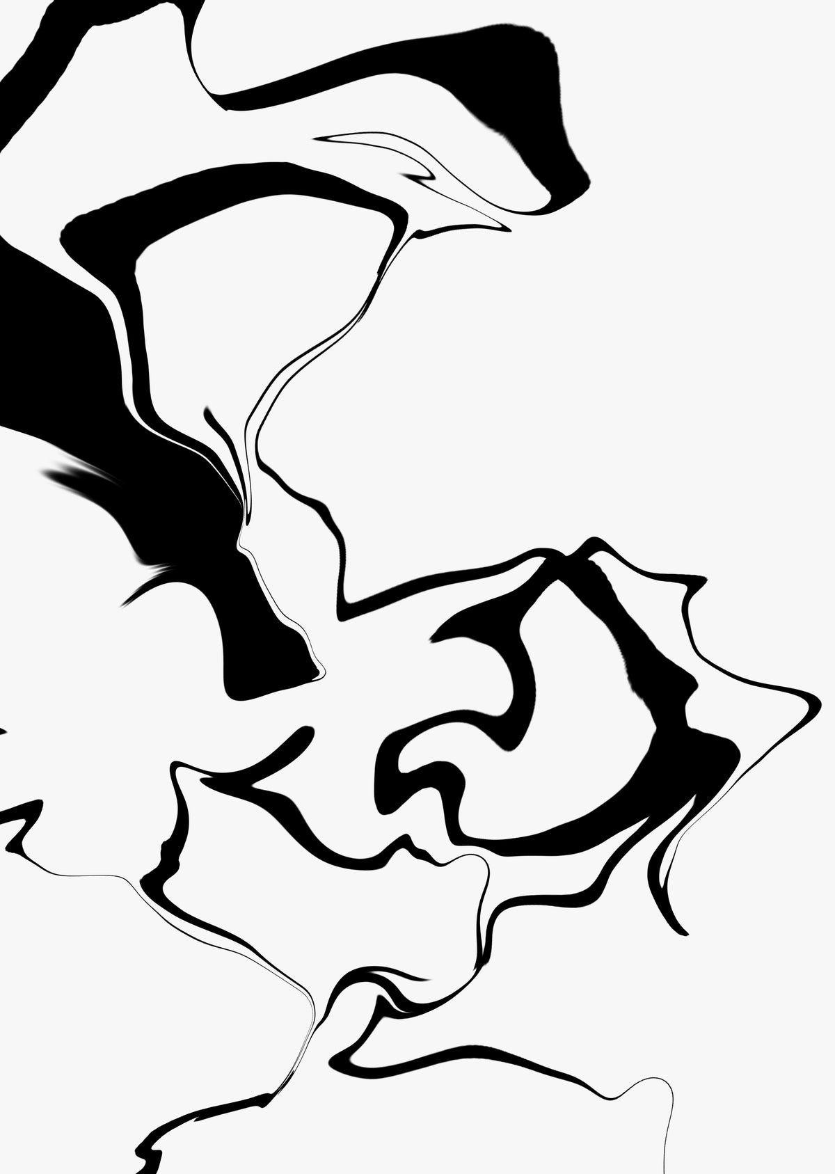 Abstrakter Schwarz-Weiß-Wand-Kunstdruck (1)