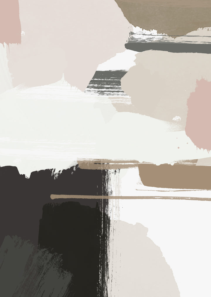 Large Beige, Cream and White Abstract Wall Art Print