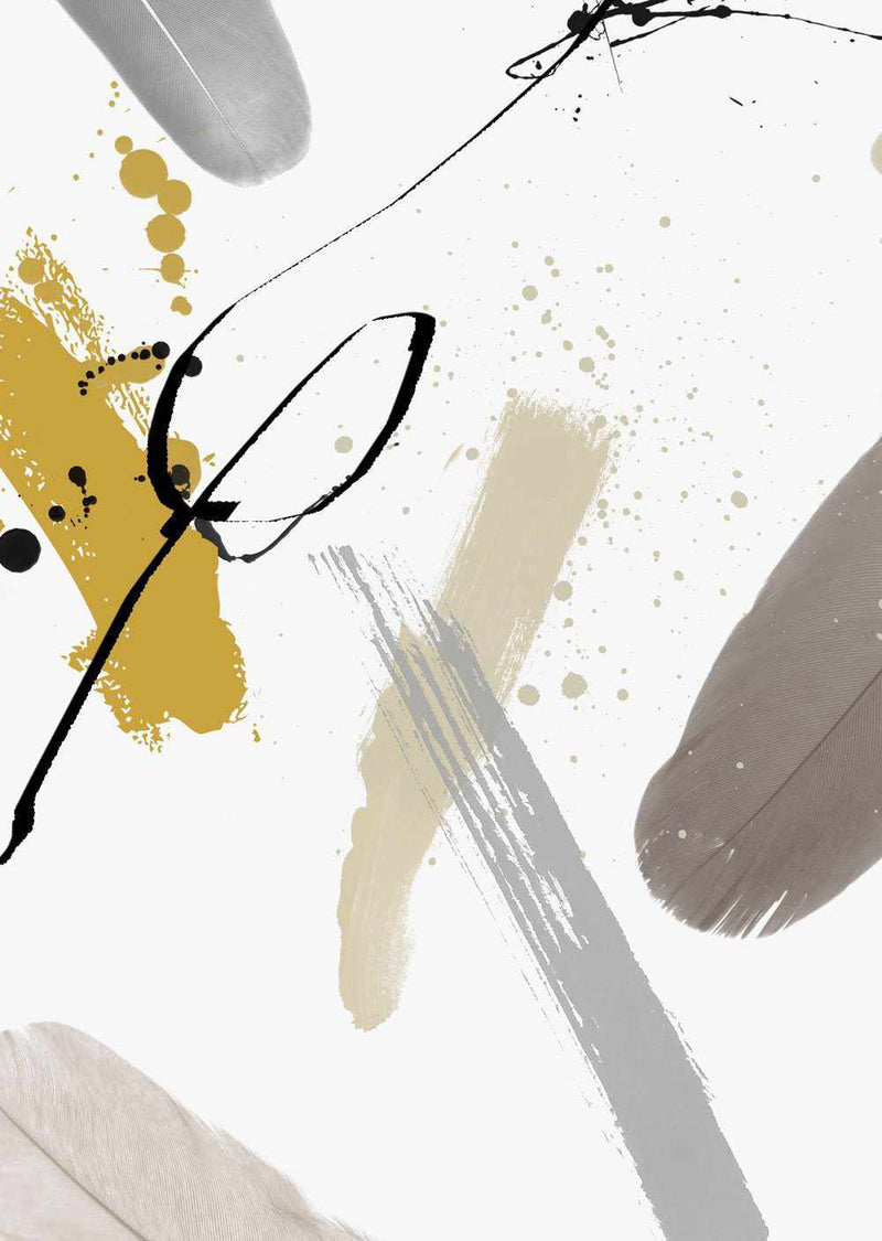 Abstract Wall Art Print 'Grey & Mustard', Modern Abstract, Large Abstract Art, Abstract Wall Decor