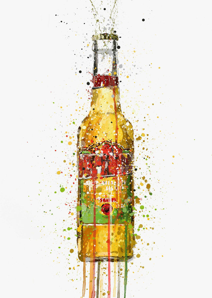 Beer Bottle Wall Art Print 'Aztec Gold'-We Love Prints