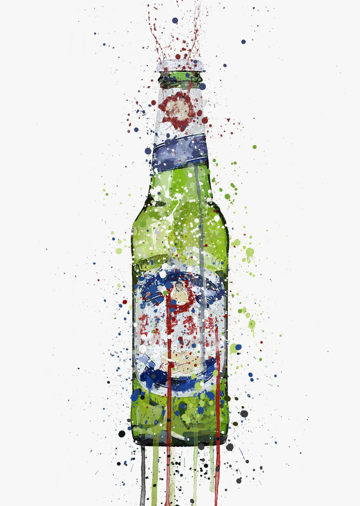 Beer Bottle Wall Art Print 'Green'-We Love Prints