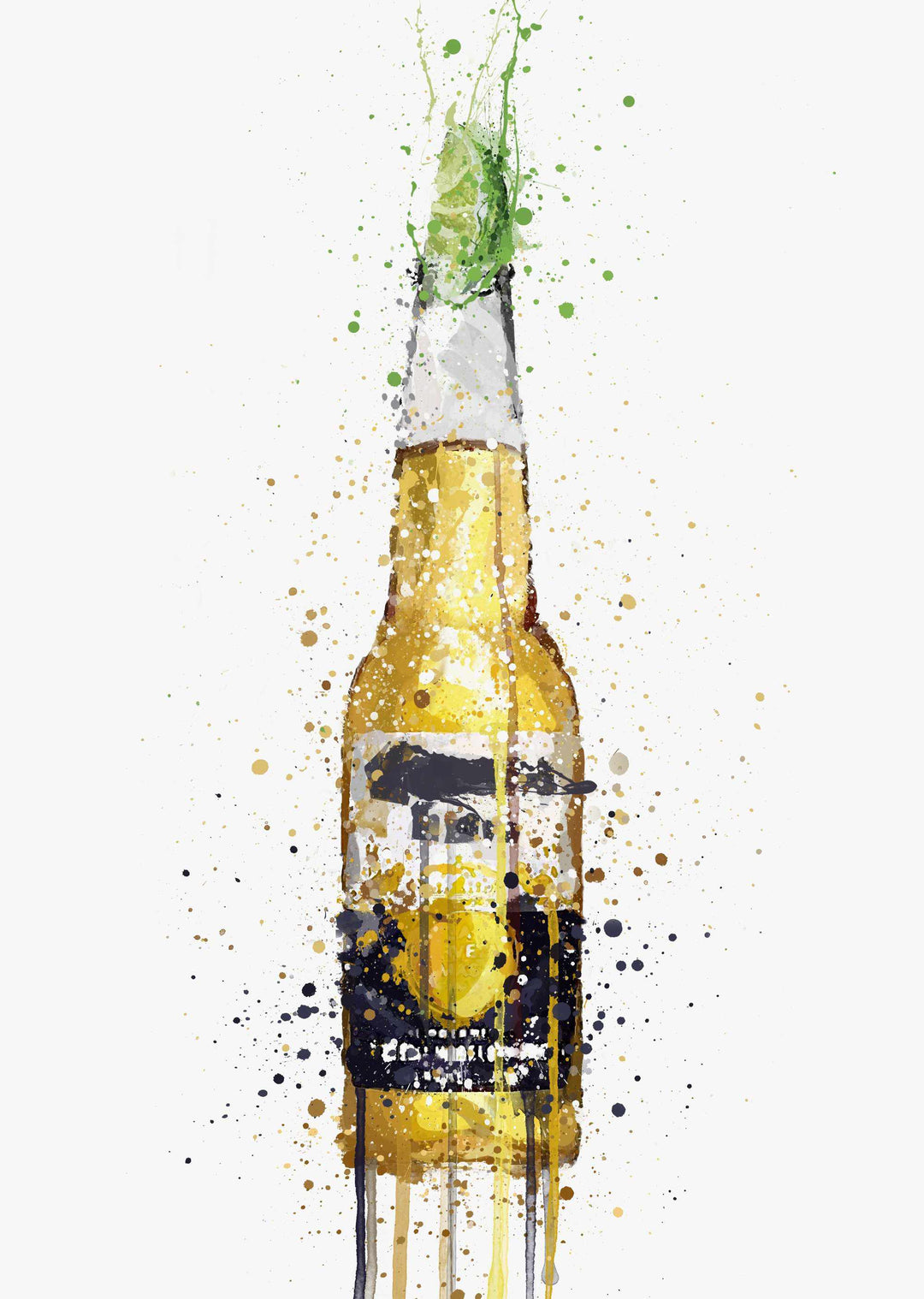 Beer Bottle Wall Art Print 'Lime'-We Love Prints