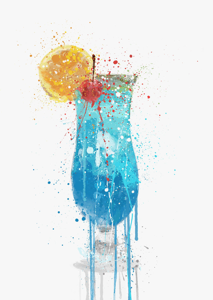 Blue Lagoon Cocktail Wall Art Print-We Love Prints