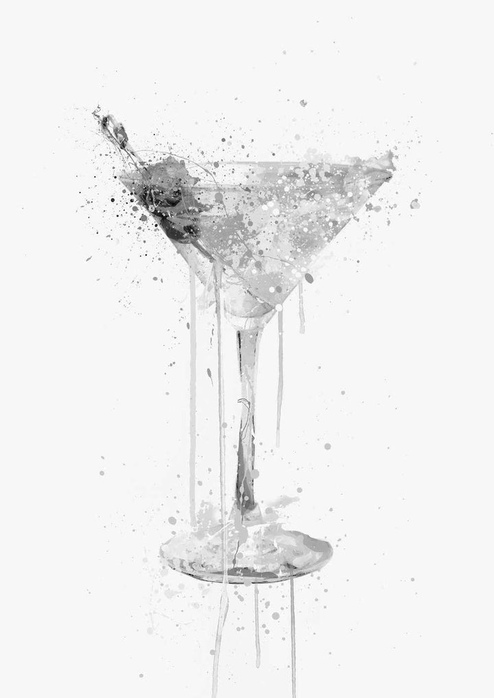 Dry Martini Cocktail Wall Art Print (Grey Edition)-We Love Prints