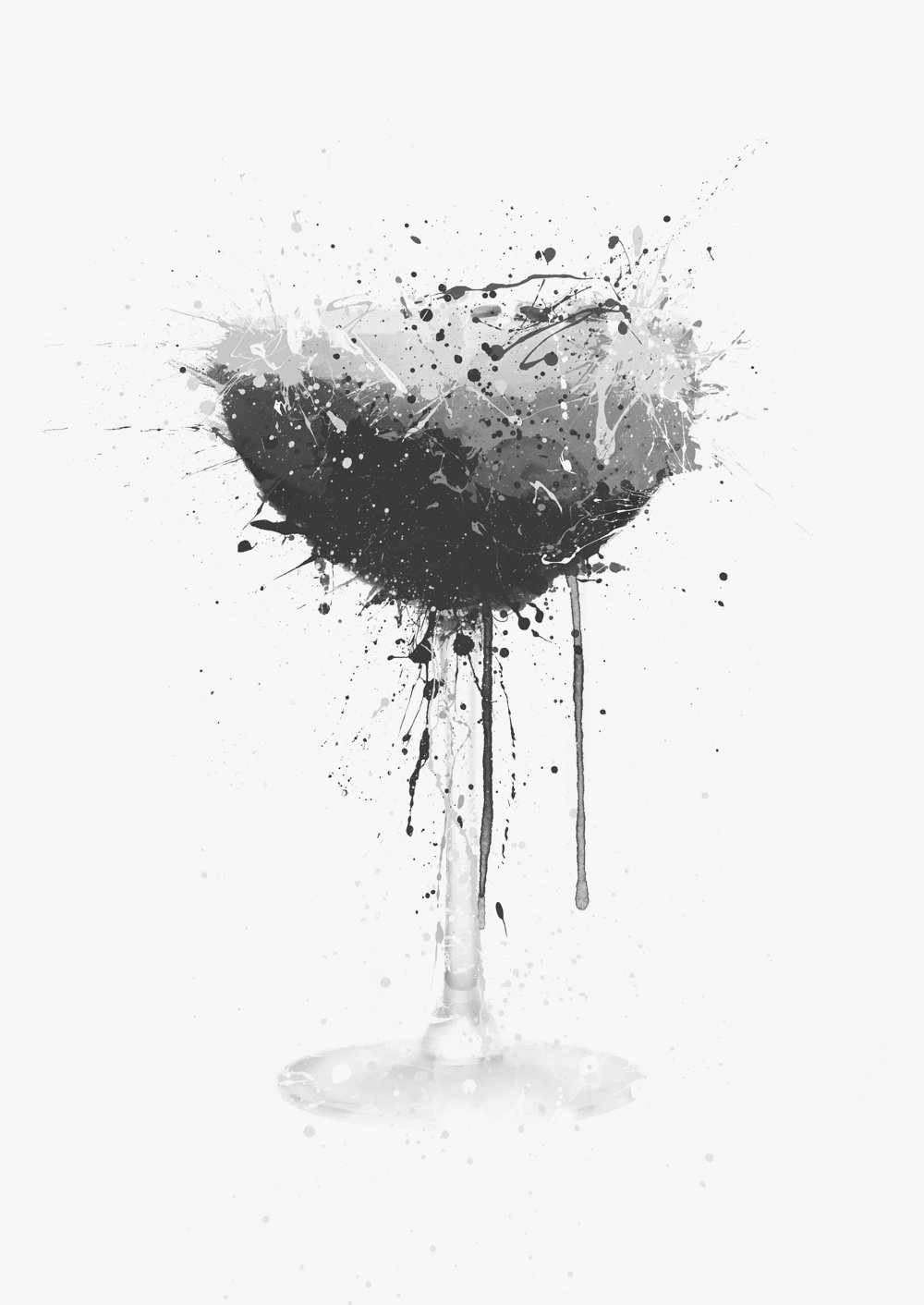 Espresso Martini Cocktail Wall Art Print (Grey Edition)