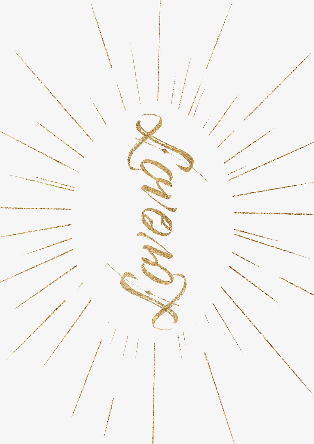 Renaissance Inspired Ambigram Gold Calligraphy Typography Artwork Wall Art Print 'Love'
