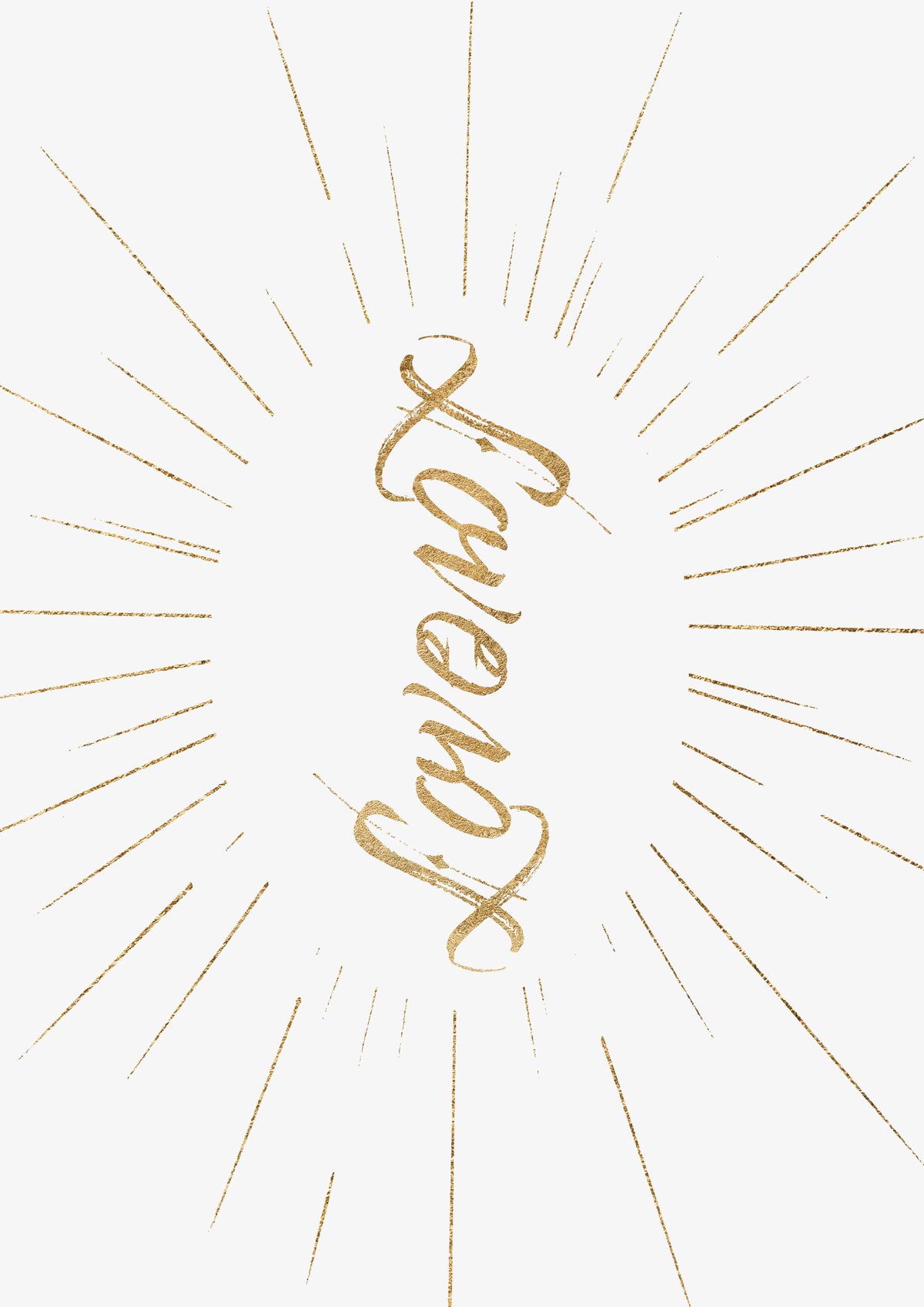 Renaissance Inspired Ambigram Gold Calligraphy Typography Artwork Wall Art Print 'Love'