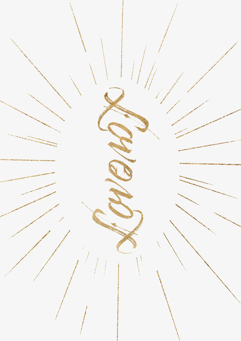 Renaissance Inspired Ambigram Gold Calligraphy Typography Artwork Wall Art Print 'Love'