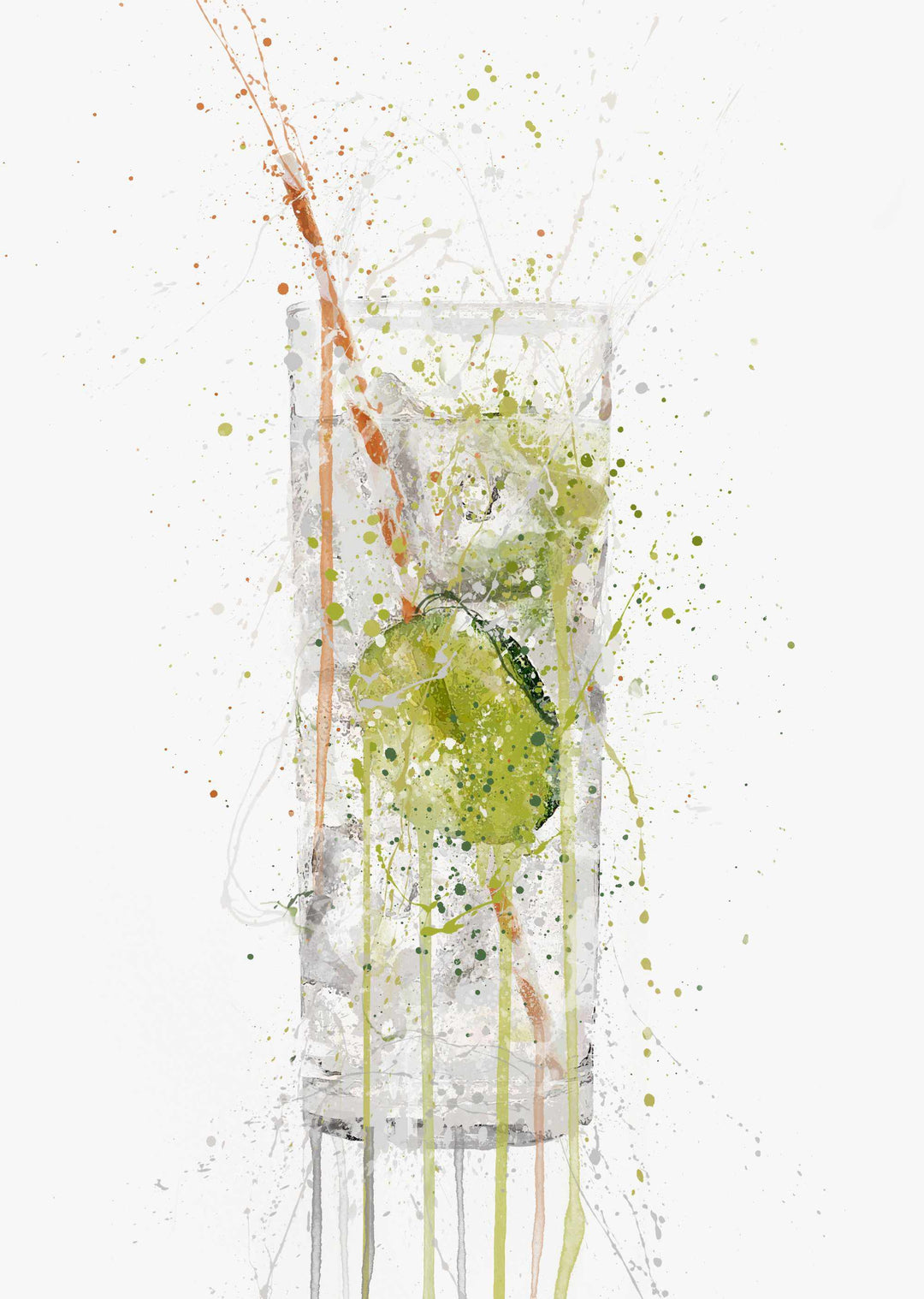 Gin and Tonic Glass 'Tall' Wall Art Print-We Love Prints