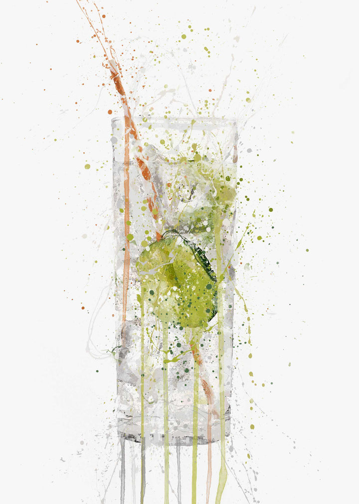 Gin and Tonic Glass 'Tall' Wall Art Print-We Love Prints