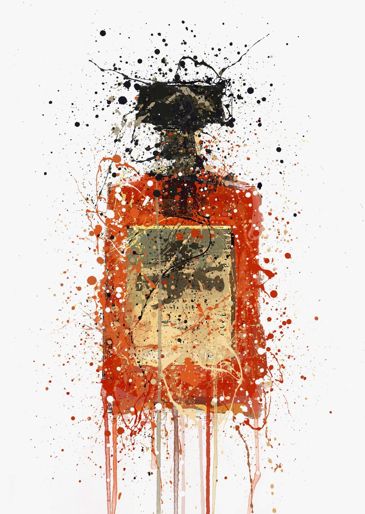 Liquor Bottle Wall Art Print 'Almond'