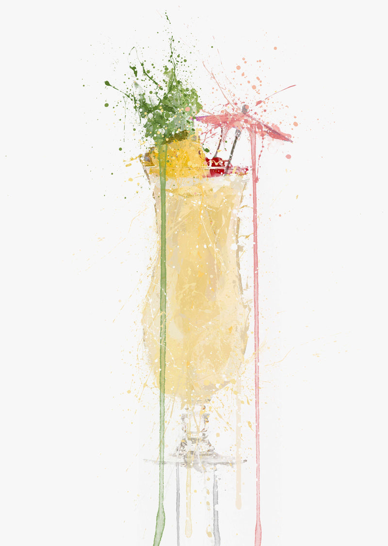 Pina Colada Cocktail Wall Art Print