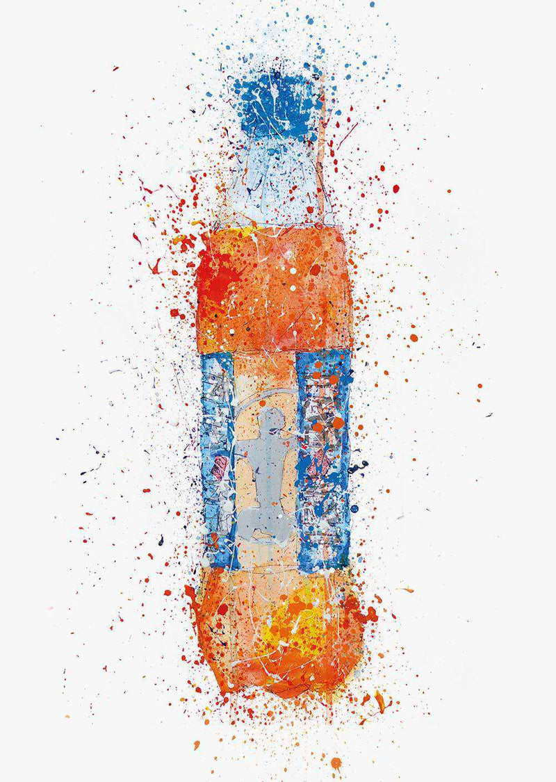 Limo Flasche Wand Kunstdruck 'Mandarine'