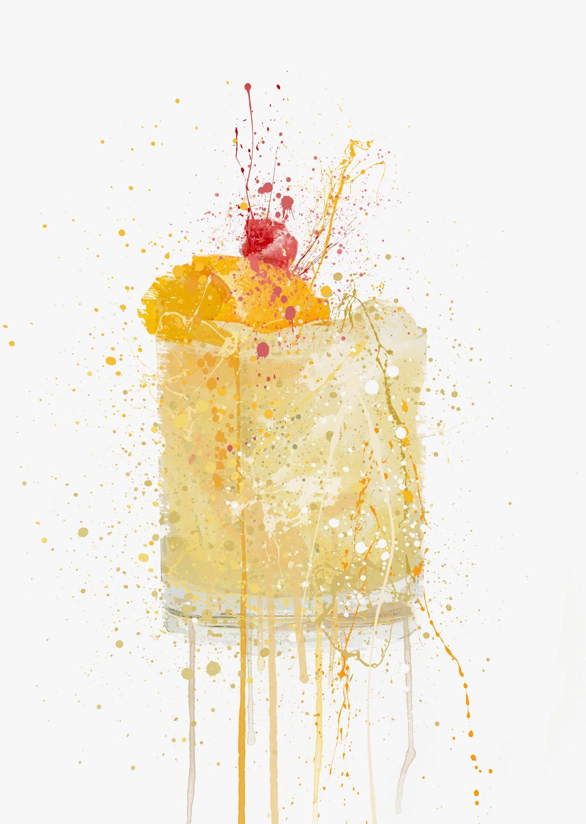 Whiskey Sour Cocktail Wall Art Print
